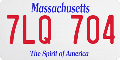MA license plate 7LQ704