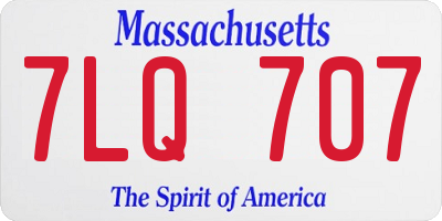 MA license plate 7LQ707