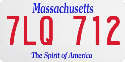 MA license plate 7LQ712
