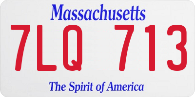 MA license plate 7LQ713