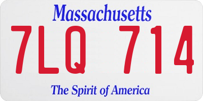 MA license plate 7LQ714