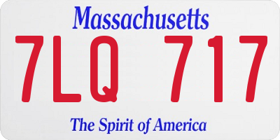 MA license plate 7LQ717