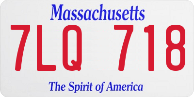 MA license plate 7LQ718
