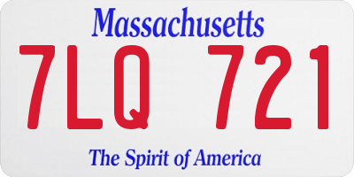MA license plate 7LQ721