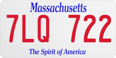 MA license plate 7LQ722