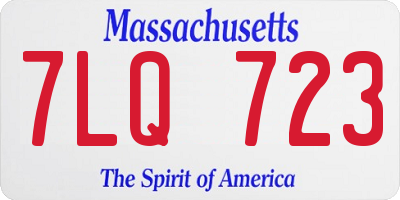MA license plate 7LQ723