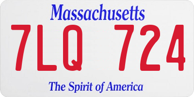 MA license plate 7LQ724