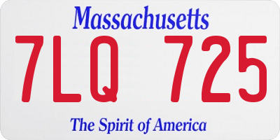 MA license plate 7LQ725
