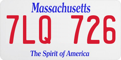 MA license plate 7LQ726