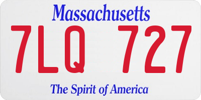 MA license plate 7LQ727