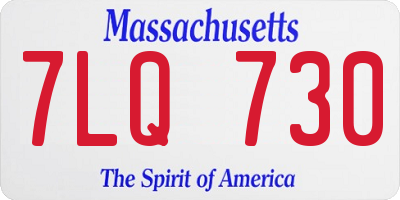 MA license plate 7LQ730