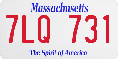 MA license plate 7LQ731