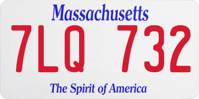 MA license plate 7LQ732