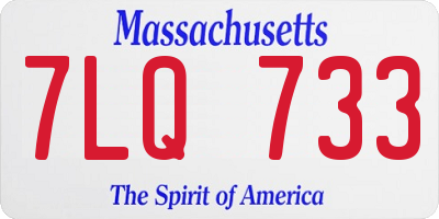 MA license plate 7LQ733