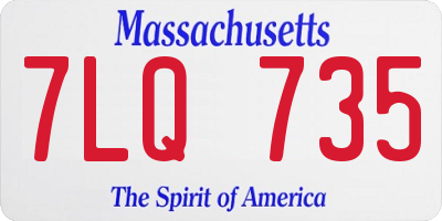 MA license plate 7LQ735