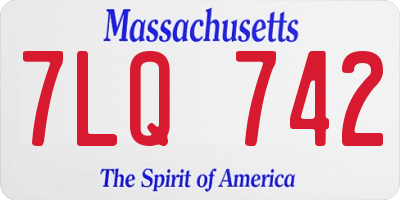 MA license plate 7LQ742