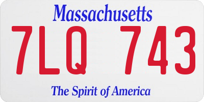 MA license plate 7LQ743