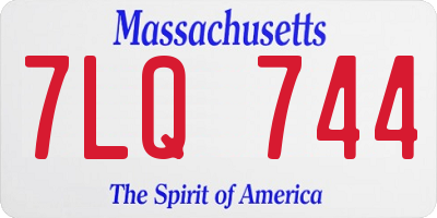 MA license plate 7LQ744