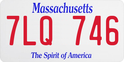 MA license plate 7LQ746
