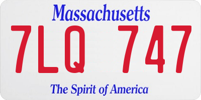 MA license plate 7LQ747