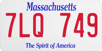 MA license plate 7LQ749