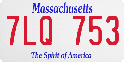 MA license plate 7LQ753