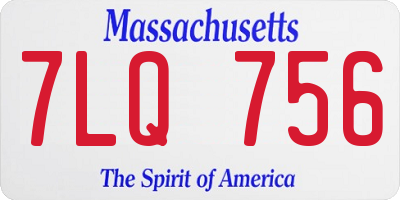 MA license plate 7LQ756