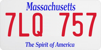 MA license plate 7LQ757