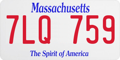 MA license plate 7LQ759