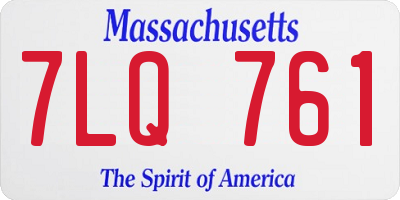 MA license plate 7LQ761