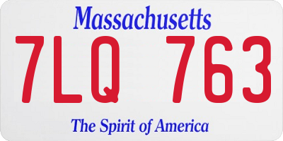 MA license plate 7LQ763