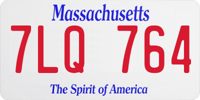 MA license plate 7LQ764