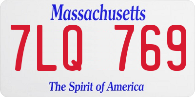MA license plate 7LQ769