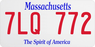 MA license plate 7LQ772