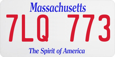 MA license plate 7LQ773