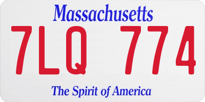 MA license plate 7LQ774