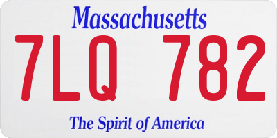 MA license plate 7LQ782