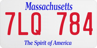 MA license plate 7LQ784