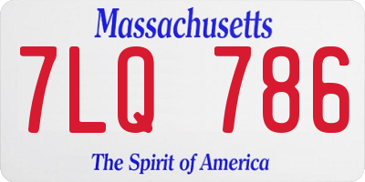 MA license plate 7LQ786