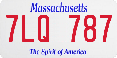 MA license plate 7LQ787