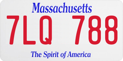 MA license plate 7LQ788