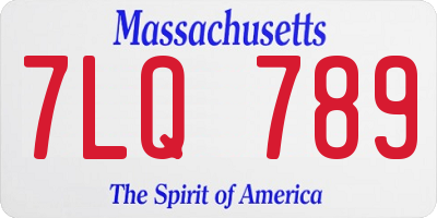 MA license plate 7LQ789