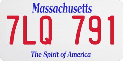 MA license plate 7LQ791