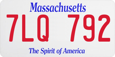 MA license plate 7LQ792