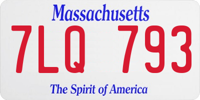 MA license plate 7LQ793