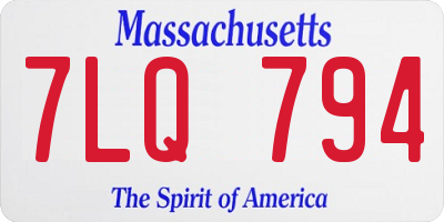 MA license plate 7LQ794