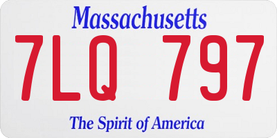 MA license plate 7LQ797