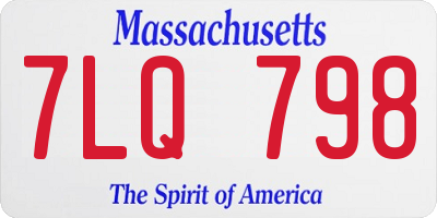 MA license plate 7LQ798