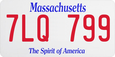 MA license plate 7LQ799