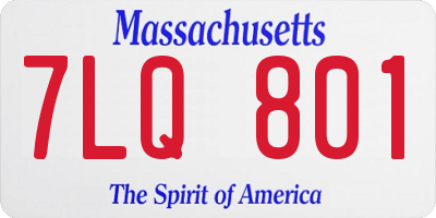 MA license plate 7LQ801